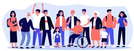 Diverse community members standing togetherのイラスト素材