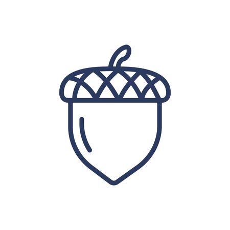 Acorn thin line icon. Oak, nut, shell isolated outline sign. Natural ingredient, autumn, harvest concept. Vector illustration symbol element for web design and appsのイラスト素材
