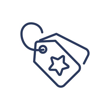 Tags with stars thin line iconのイラスト素材