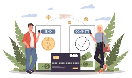 Payment transfer illustrationの写真素材