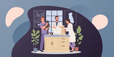 Veterinary office vector illustrationのイラスト素材
