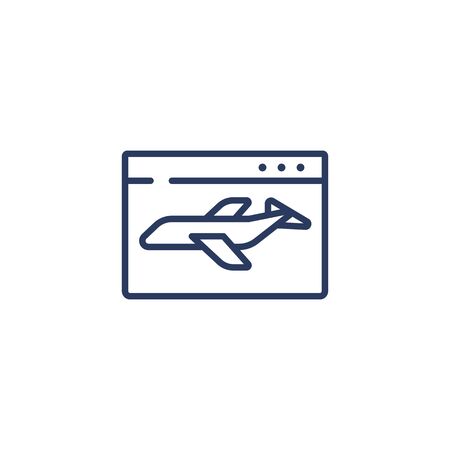Simple outline plane vector icon isolated on white backgroundのイラスト素材