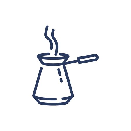 Turkish coffee pot thin line iconのイラスト素材
