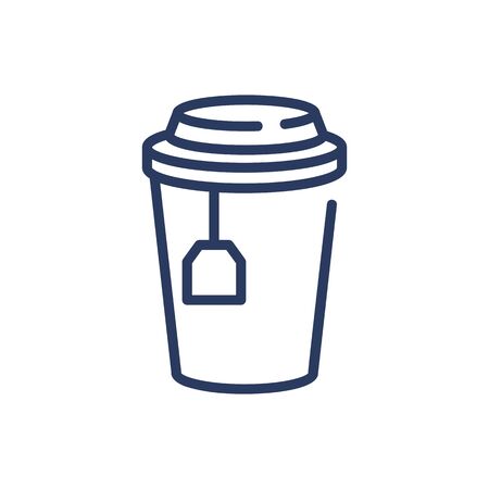 Takeaway tea thin line iconのイラスト素材