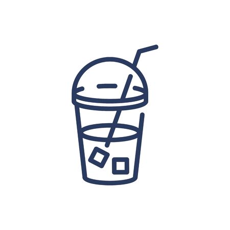 Cold drink thin line iconのイラスト素材