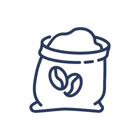 Sack of coffee beans thin line iconのイラスト素材