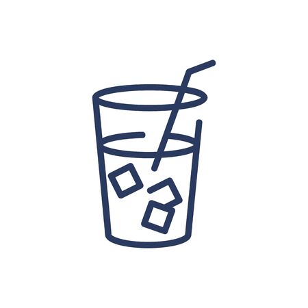 Ice tea thin line iconのイラスト素材