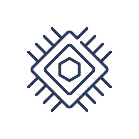 Electronic chip thin line iconのイラスト素材