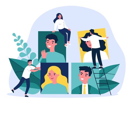 Recruiters analyzing job candidatesのイラスト素材