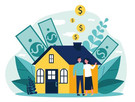 People buying property with bank creditのイラスト素材