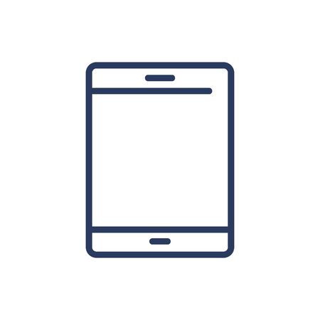 Tablet screen thin line icon. Touchscreen, portable computer, pc isolated outline sign. Digital devices and electronic gadgets concept. Vector illustration symbol element for web design and appsのイラスト素材