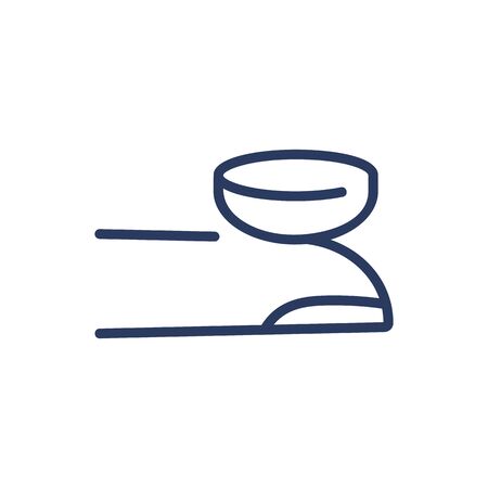 Eye lens on finger thin line icon. Vision, power isolated outline sign. Ophthalmology and healthcare concept. Vector illustration symbol element for web design and appsのイラスト素材