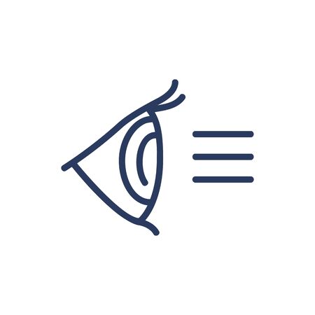 Vision distance thin line icon. Eye, iris, eyelash isolated outline sign. Ophthalmology and healthcare concept. Vector illustration symbol element for web design and appsのイラスト素材