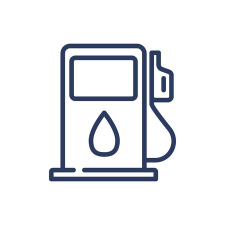 Gas station thin line icon. Petroleum, car, vehicle isolated outline sign. Oil and gas industry concept. Vector illustration symbol element for web design and appsのイラスト素材