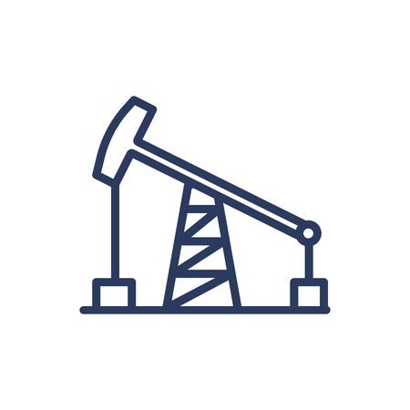 Pump for oil extraction thin line icon. Production, technology, power isolated outline sign. Oil and gas industry concept. Vector illustration symbol element for web design and appsのイラスト素材