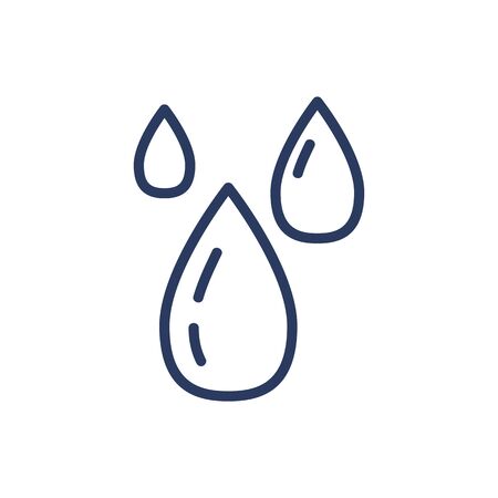 Water drops thin line icon. Raindrops, dripping, falling isolated outline sign. Fresh water for drink, aqua, weather concept. Vector illustration symbol element for web design and appsのイラスト素材