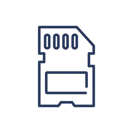 SD card thin line icon. Flash, storage, memory isolated outline sign. Digital device, technology, equipment concept. Vector illustration symbol element for web design and appsのイラスト素材