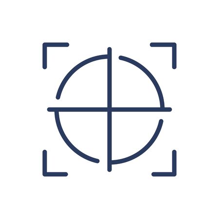 Detection scanner focus thin line icon. Crosshair, focus, frame isolated outline sign. Safety, access, AI technology concept. Vector illustration symbol element for web design and appsのイラスト素材