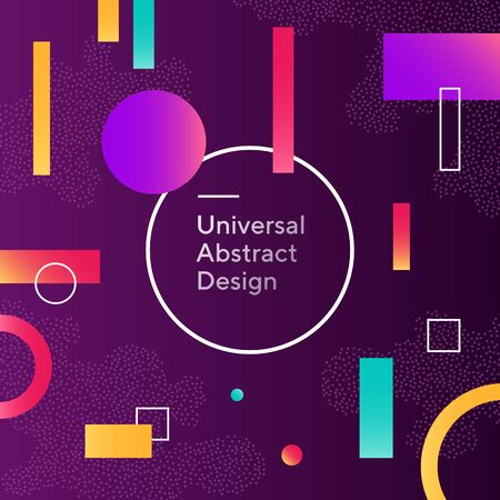 Trendy abstract background design. Geometric with graphic elements. Dynamical forms. Rounded and angled shapes. Multiple colors. Template for logo, flyer or presentation.の写真素材