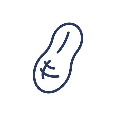 Peanut thin line icon. Nut, nutrition, food isolated outline sign. Products and allergens concept. Vector illustration symbol element for web design and appsのイラスト素材