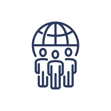 Global cooperation thin line iconのイラスト素材