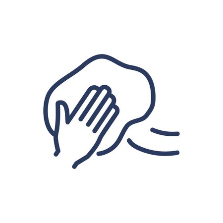 Dusting furniture thin line iconのイラスト素材