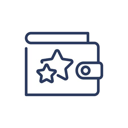 Wallet with stars thin line iconのイラスト素材