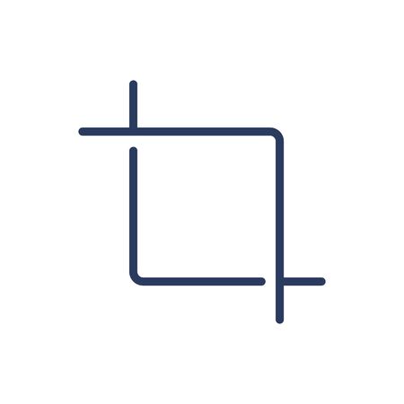 Crop tool thin line iconのイラスト素材