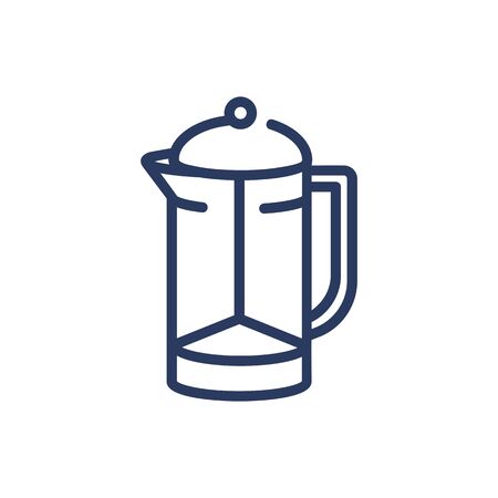French press thin line iconのイラスト素材