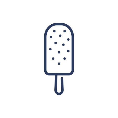Ice cream on stick thin line icon. Sundae, sweet, icing isolated outline sign. Dessert and food concept. Vector illustration symbol element for web design and appsのイラスト素材