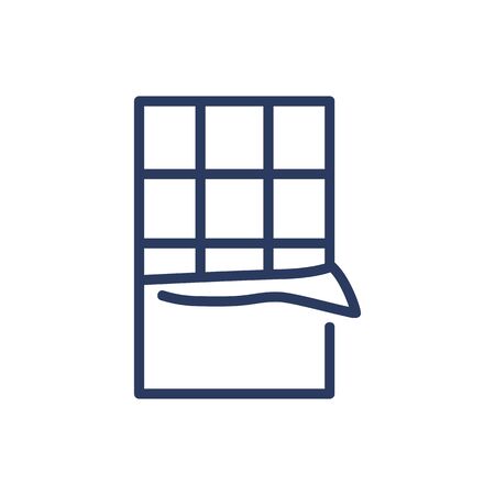 Chocolate thin line icon. Cocoa, butter, meal isolated outline sign. Sweet desserts and candy concept. Vector illustration symbol element for web design and appsのイラスト素材