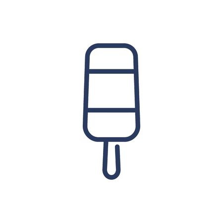 Triple ice cream on stick thin line icon. Flavor, summer, product isolated outline sign. Dessert and food concept. Vector illustration symbol element for web design and appsのイラスト素材