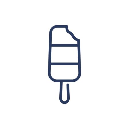 Delicious ice cream on stick thin line icon. Flavor, milk, sundae isolated outline sign. Sweet desserts and candy concept. Vector illustration symbol element for web design and appsのイラスト素材