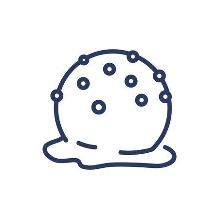 Melting ice cream bubble thin line iconのイラスト素材