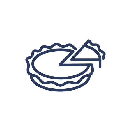 Tasty pie thin line iconのイラスト素材