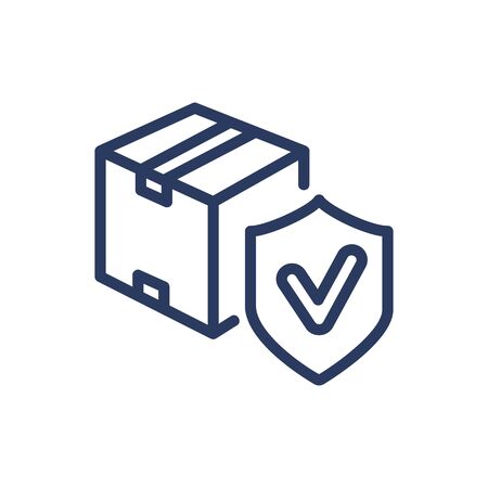 Safety transportation of box thin line iconのイラスト素材