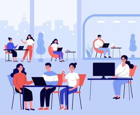 Co-working place conceptのイラスト素材