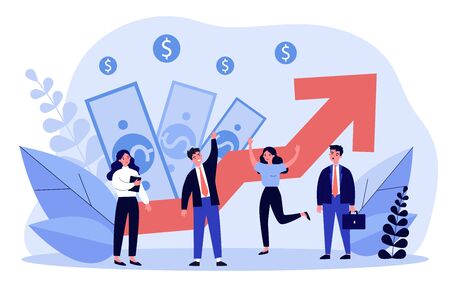 Business team celebrating financial growthのイラスト素材