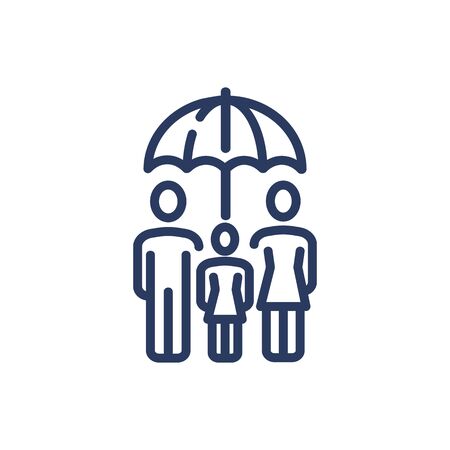 Family protection thin line iconのイラスト素材
