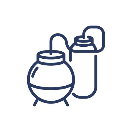 Petroleum refining tanks thin line iconのイラスト素材