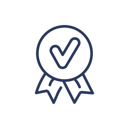 Quality approval badge thin line iconのイラスト素材