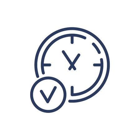 Wall-mounted clock thin line iconのイラスト素材