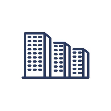 Dormitory area thin line iconのイラスト素材