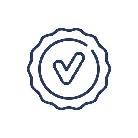 Quality approval seal thin line iconのイラスト素材
