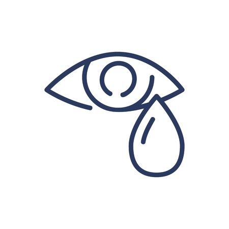 Eye tear thin line iconのイラスト素材