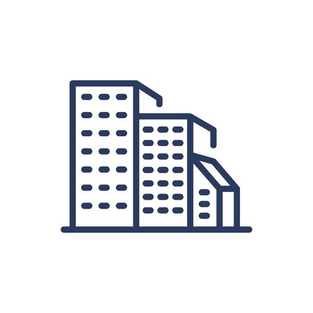 Office houses thin line iconのイラスト素材