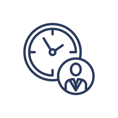 Working hours thin line iconのイラスト素材