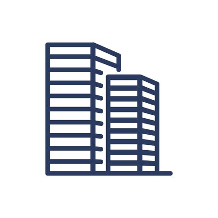 Commercial skyscrapers thin line iconのイラスト素材