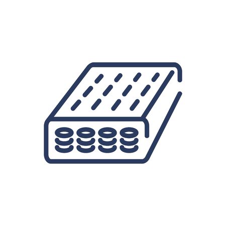 Mattress with springs thin line icon. Memory, orthopedic, support isolated sign. Comfort and sleeping concept. Vector illustration symbol element for web design and appsのイラスト素材