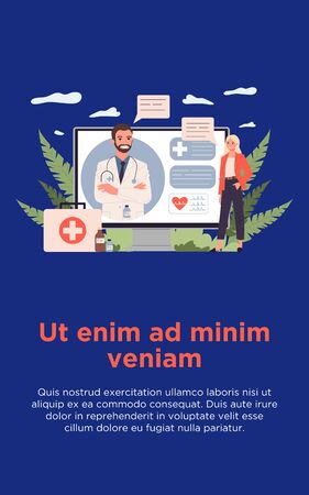 Patient talking to doctor through video callの写真素材